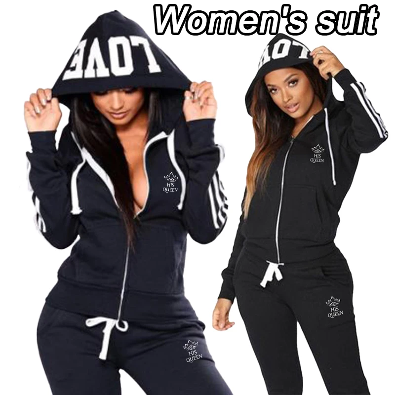 2023 Autumn Fashion Women's Slim Fit Casual Sports Wear 2-piece Set of Long sleeved Full Zipper Hooded Top and Slim Fit Pants