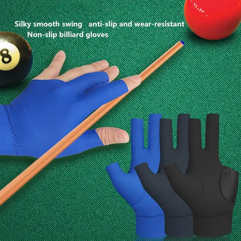 

Нескользящие перчатки для настольного тенниса без пальцев, перчатки для бильярда с тремя пальцами, аксессуары для бильярда для левой или правой руки