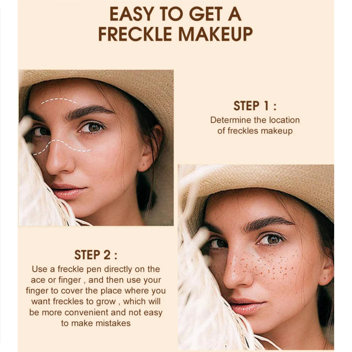 Freckles Pen Face Freckles Pen HANDAIYAN Natural Fake Freckle Pen Quick-Drying Waterproof Spot Pencil Makeup Tool Facial Lifelike Fake Freckles Cosmetics