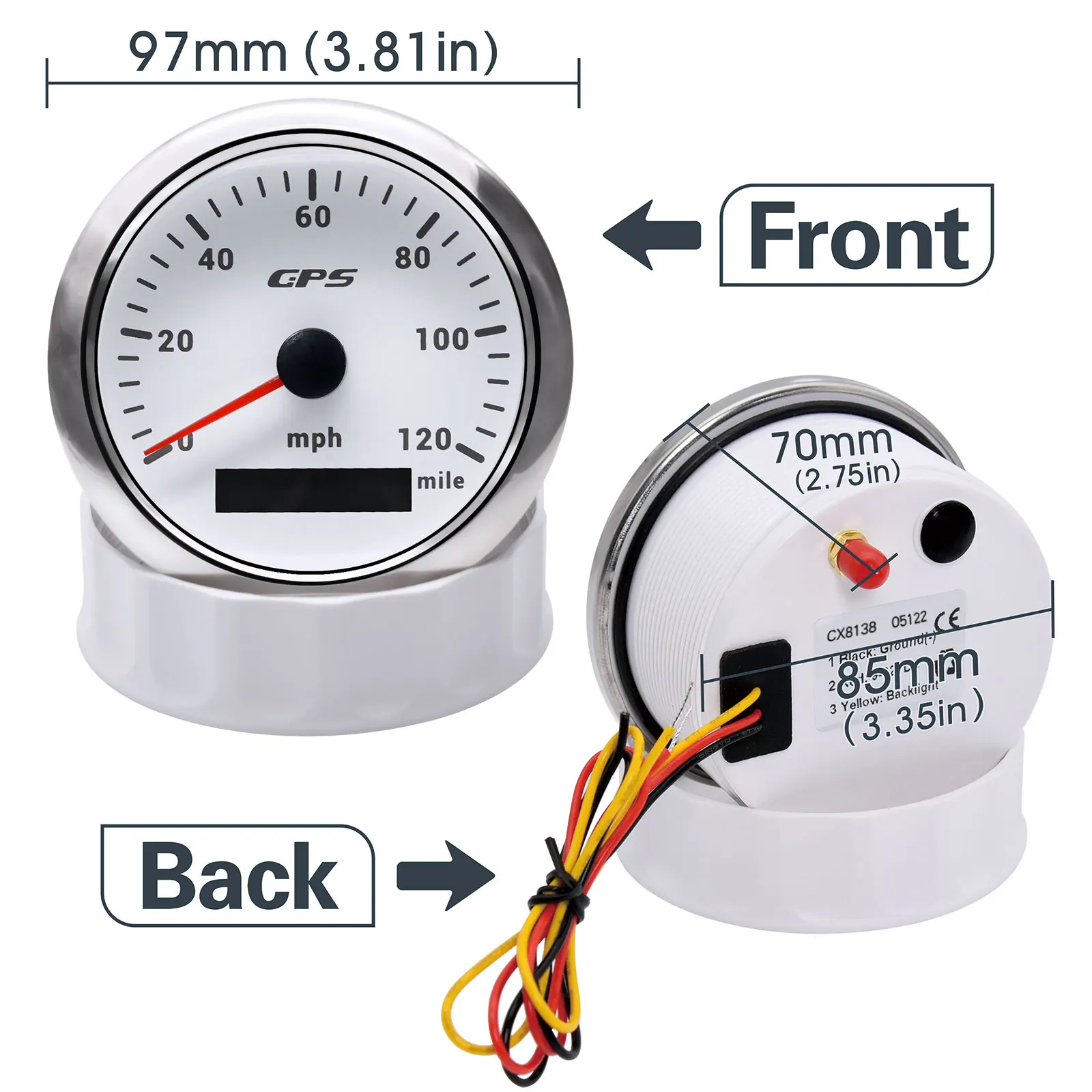 0~80MPH 0~120MPH 120kmh GPS Speedometer 85mm Boat Car Speed Odometer  Gauge Colors Backlight Universal For Marine Truck 9-32V AliExpress