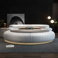 Table de chevet minimaliste blanche avec rangement, lit français, cadre de lit en bois, meubles de chambre à coucher, mobilier de maison 3