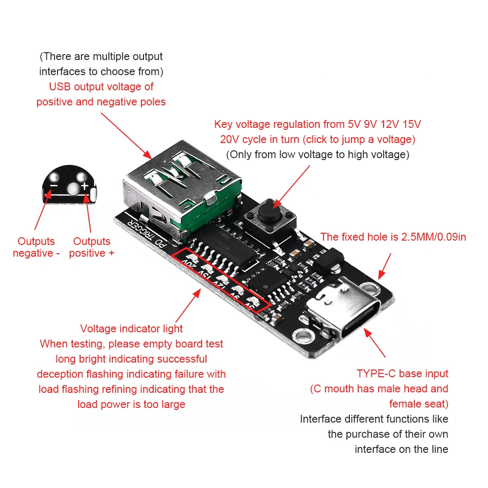 1PCS PD2.0/3.0 ޼  ̳ Ʈ  TYPE-C USB ¾      QC FCP AFC
