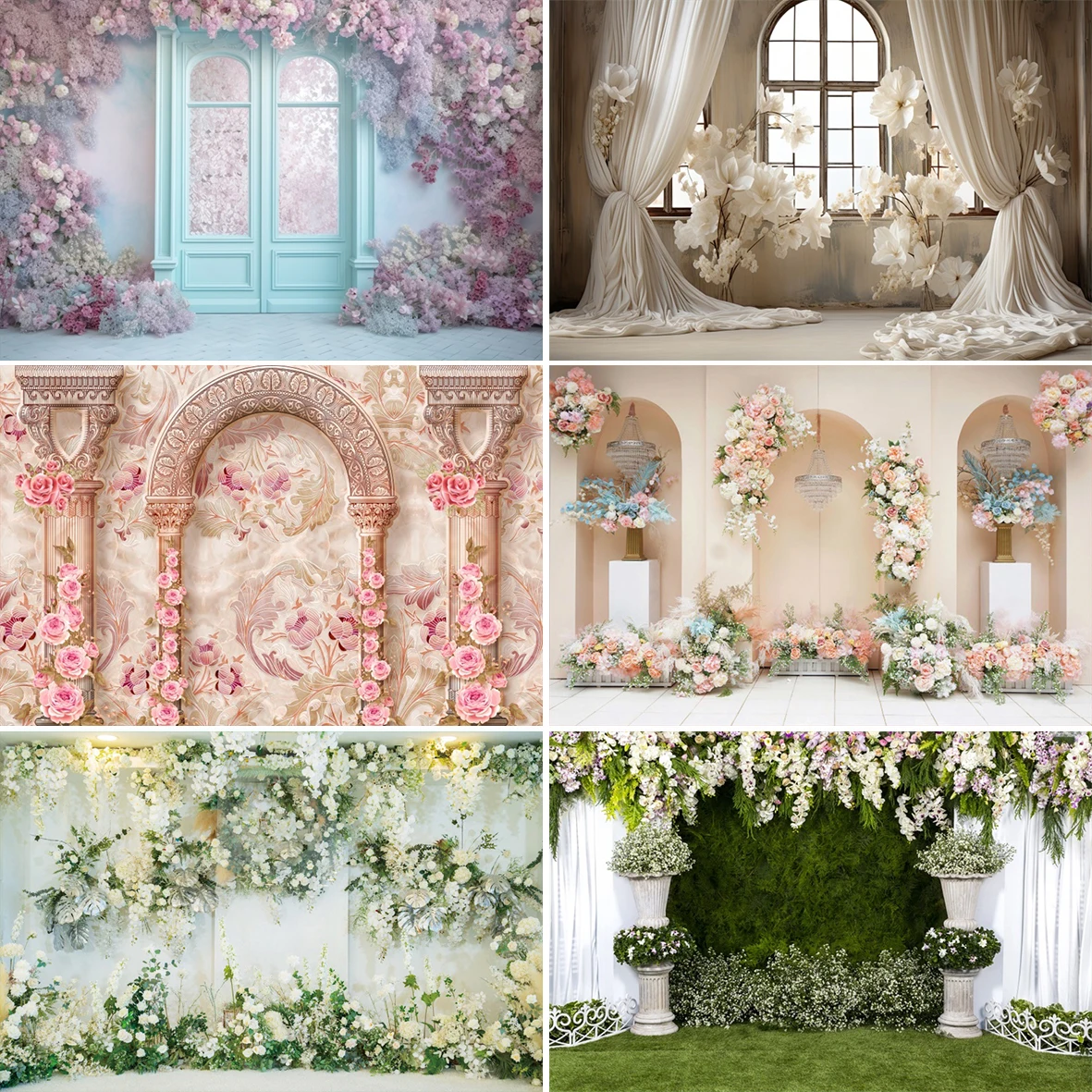 Toile Fond Décorative Toile Fond Florale Blanche 2.4x1.8m - Décoration Fête  Mariage Anniversaire - Qualité Premium Decoration Voiture Mariage, image size:1181x1181