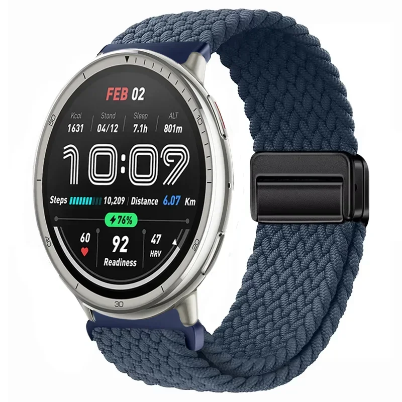 Magnetic Nylon Braided Smartwatch Strap - 20mm/22mm, Sports Watchband Bracelet