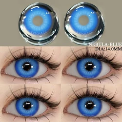 Vibrant Blue Multicolored Halloween Cosplay Contact Lenses - Set of 2 (NEBULA - BLUE)