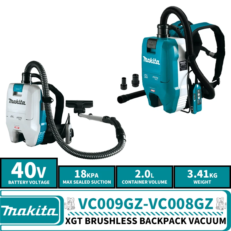 

Makita VC009GZ04 VC008GZ XGT Brushless Cordless Backpack Vacuum 40V Lithium Power Tools AWS