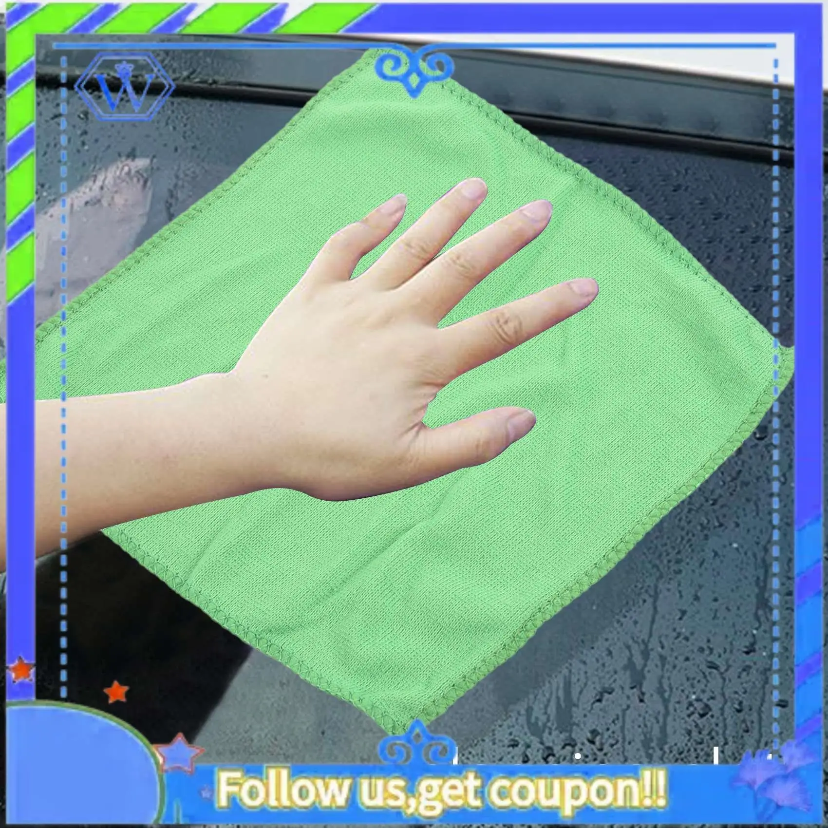 M46K-10개 실용적인 부드러운 신형 자동차 세차 타월 청소 먼지 제거제 자동차 디테일링 그린 마이크로파이버 그린