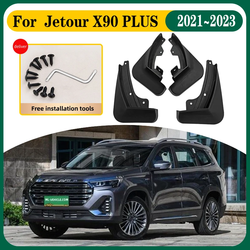 

Car Mud Flaps For Jetour X90 Plus Accessories 2021 2022 2023 4 PCS Auto Mudguards Splash Guard Front Rear Fender Car Accessories