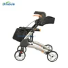 Aluminum Lightweight for Disable Adult Elderly Mobility Outdoor Walking Aids Folding Rollator Walker With Seat 2