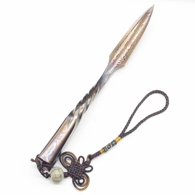 Longquan Pure Hand-made Household Steel Knife Hundred Lian Pattern Damascus Pu 'er Tea Knife Tea Needle Pry Open Tea, Special To
