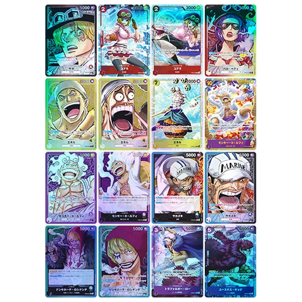 Fai Da Te 16 Pz/Set Opcg One Piece Nika Rufy Sabo Accendino Kid Nami Sakazuki Flash Card Gioco Classico Carte Da Collezione Anime Giocattoli Regalo