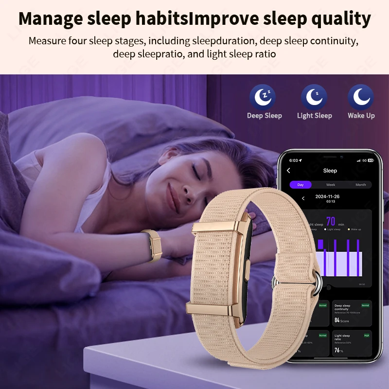 LIGE No Screen Smart Watch Sports Outdoors Fitness Heart Rate Monitor 1ATM Waterproof New Men Smart Bracelet For Andrio IOS 2026