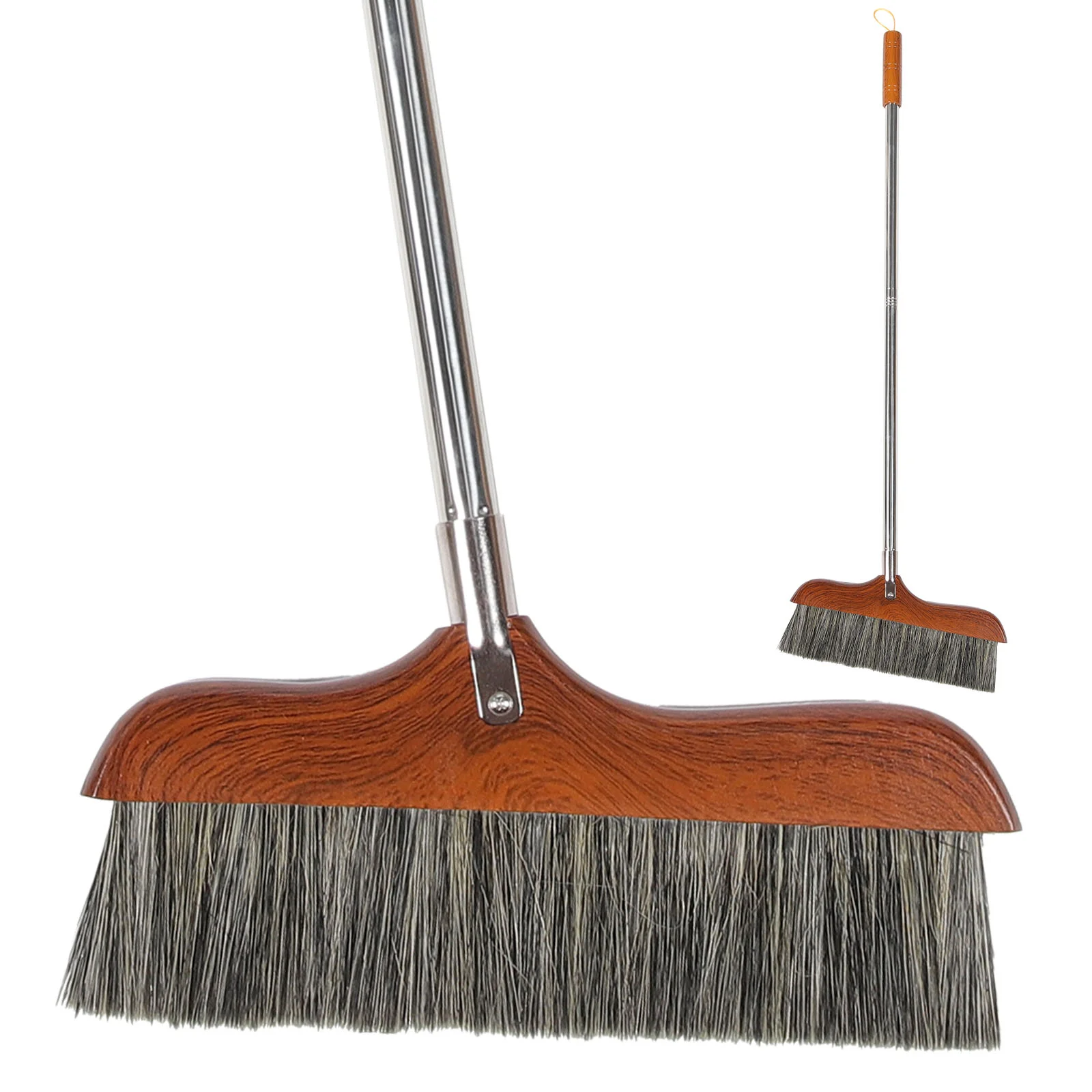 

Horse Hair Soft Bristle Broom Wooden Handle Angle Broom Floor Cleaning Broom Hair Removal Sweeper Carpet Sweeping Brush Indoor