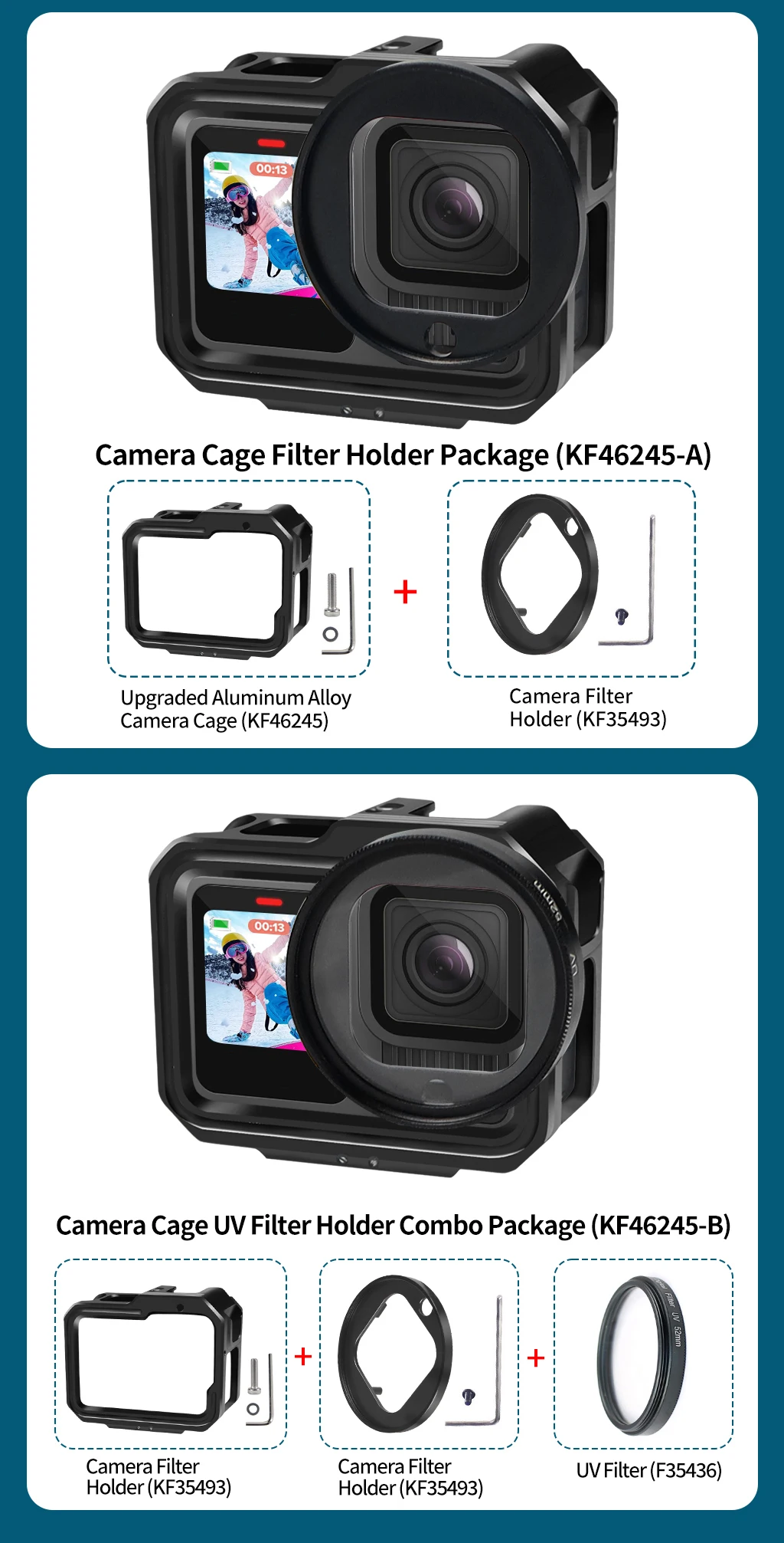 Für Gopro 13 12 9 Kamerarahmen Metallkäfig mit Kaltschuhhalterung Magnetische faltbare Adapterhalterung für GoPro Hero 11 Actionkamera – Detail 12
