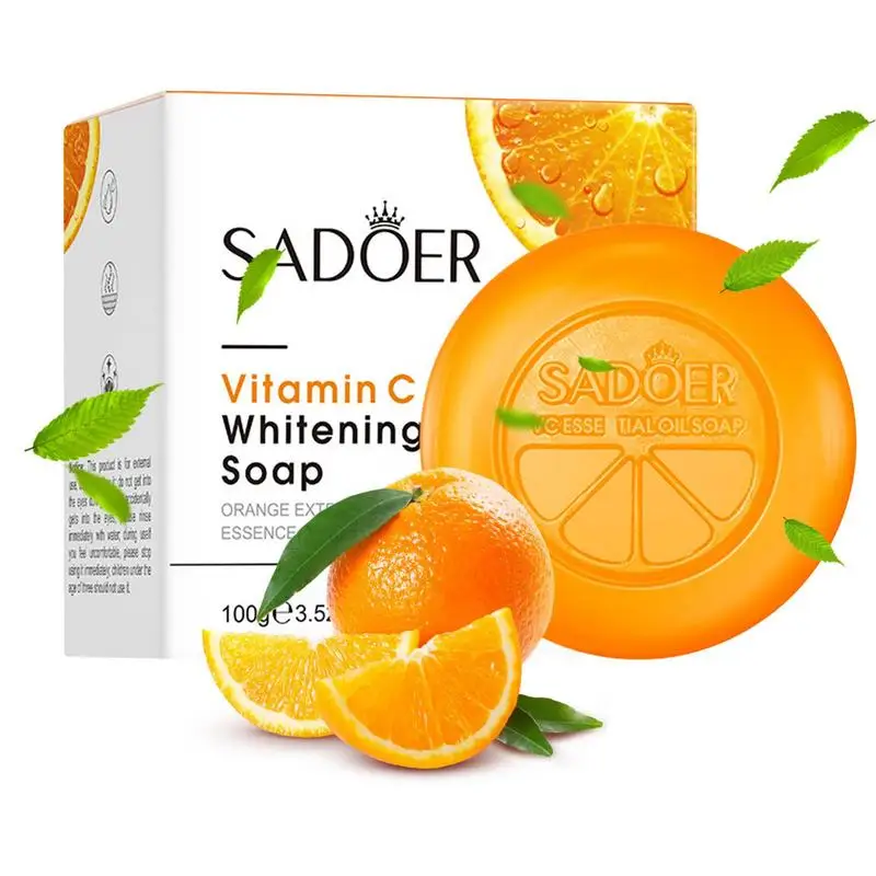 

100g Skin Brightening Soap Orange Vitamin C White Soap Bar Whitening Handmade Soap Dark Black Skin Lightening Soap Body Soap