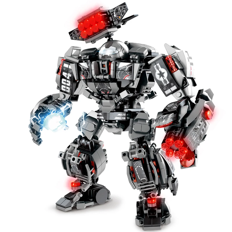 Superheroes Mecha Building Blocks Toys for Boys Super Armor Robot Model Military Warrior Action Figures Gifts for Kids Children 2