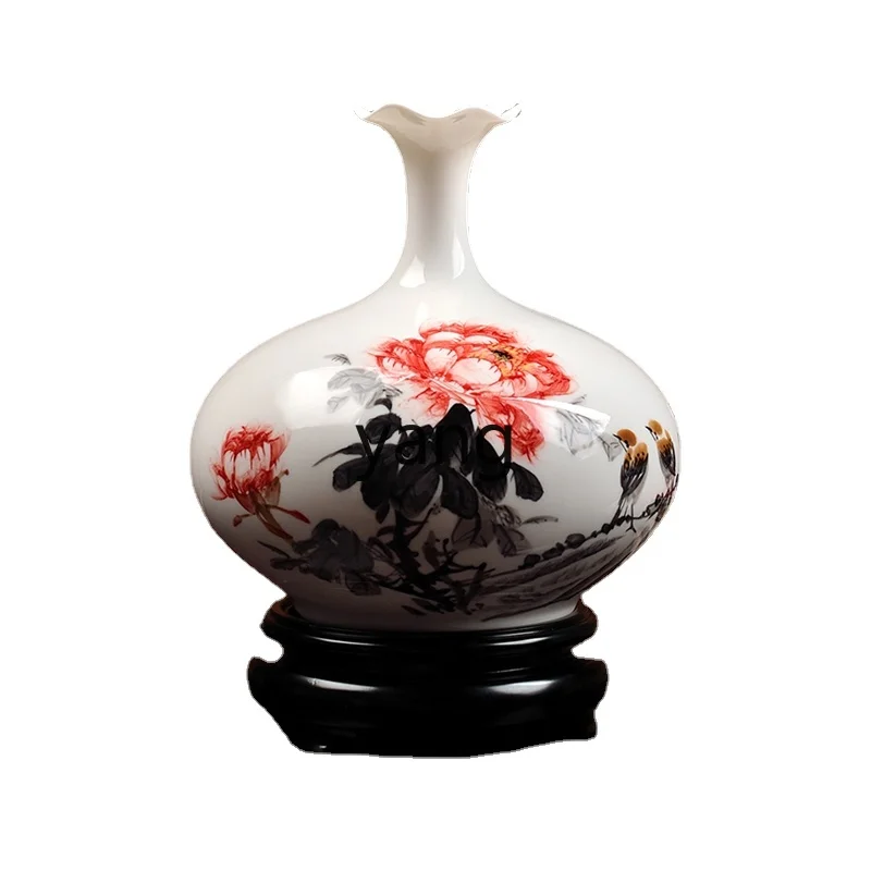 

Yjq Chinese Classical Living Room Vase Decoration Creative Home Living Room Flower Arrangement Decoration Peony