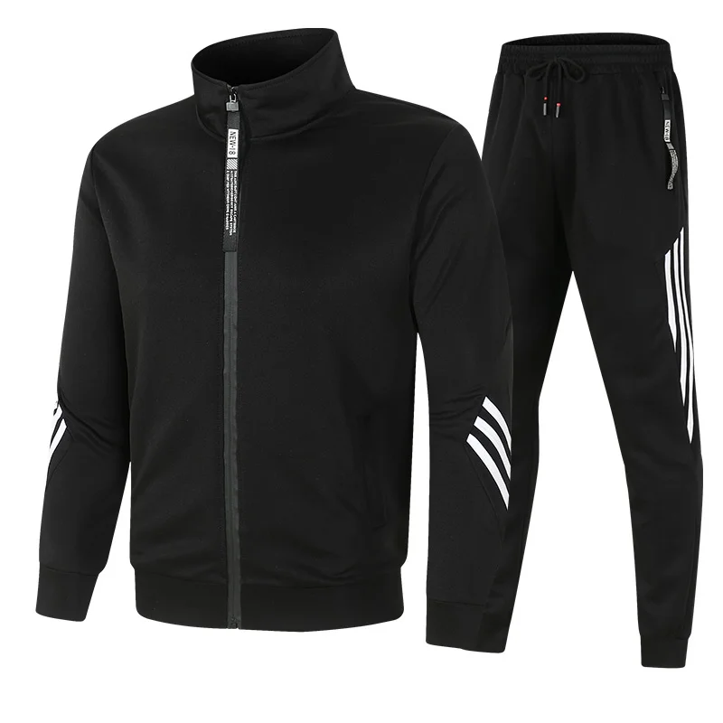 

2024 Spring and autumn new men's hooded suit youth fashion stand-up collar zipper sportswear casual slim street jacket suit