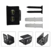 Adjustable Barn Door Guides Floor Guide For Sliding Barn Door Black Wall Guide With Screws Black Stainless Steel sliding barn door guide