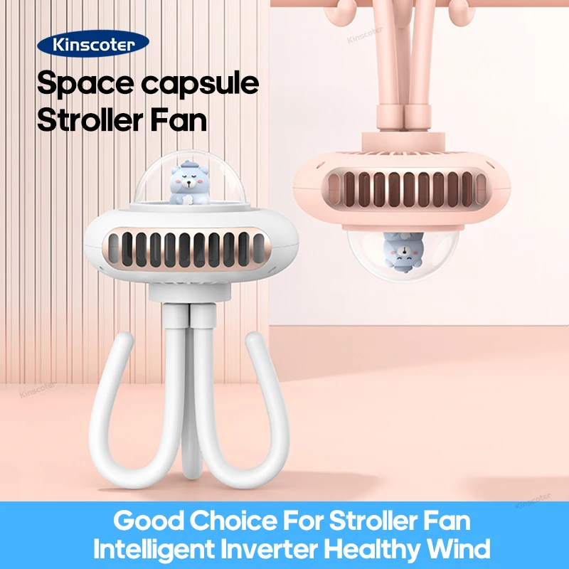 Ventilador para Carrinhos de Bebê 2000mah Ventilador Elétrico Dobrável Pequeno e sem Pás para Carrinhos de Bebê com Clipe de Silicone