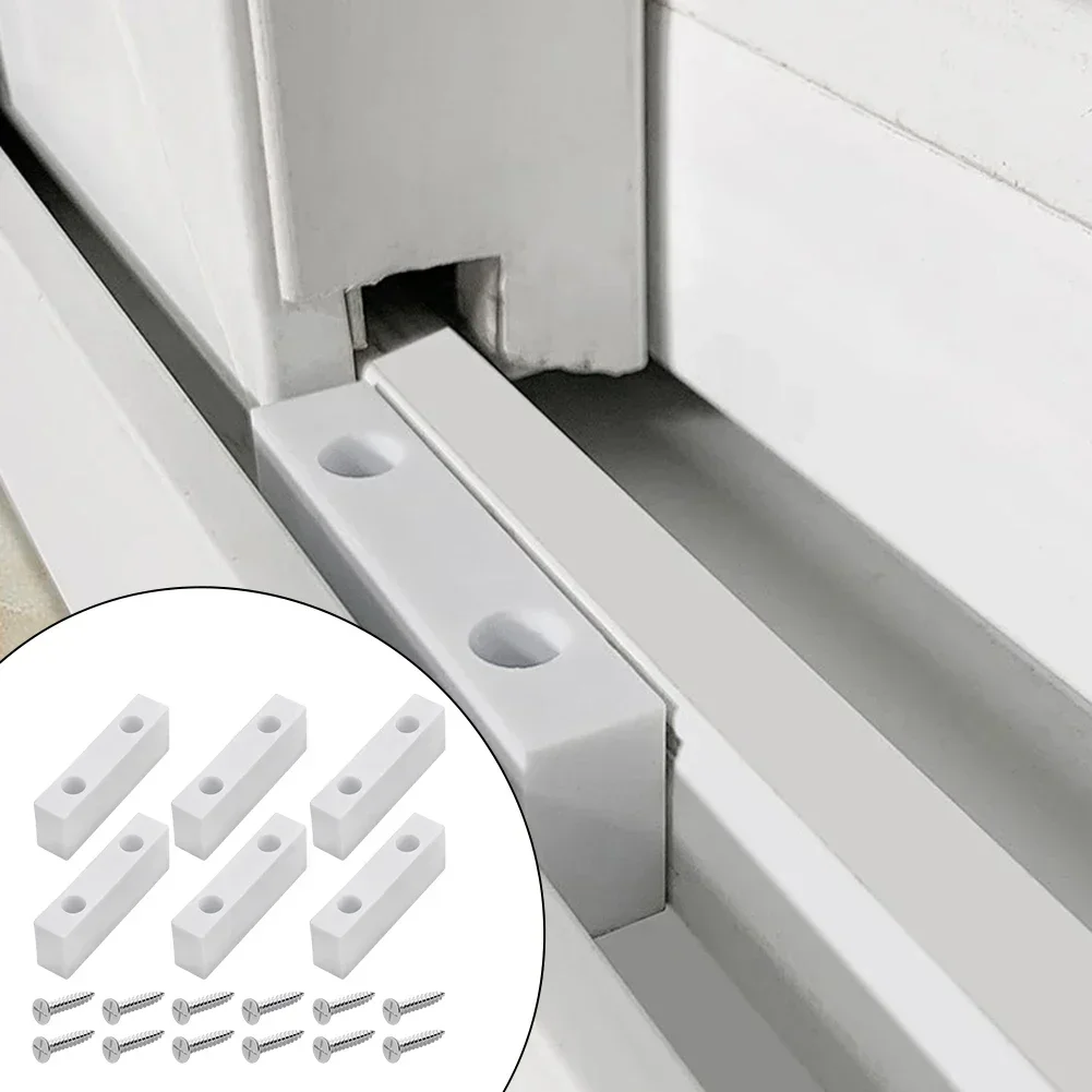 Sliding Door and For Window Lock Block Limiter Durable PP Material Adjustable Ventilation Enhanced Safety Pack of 6