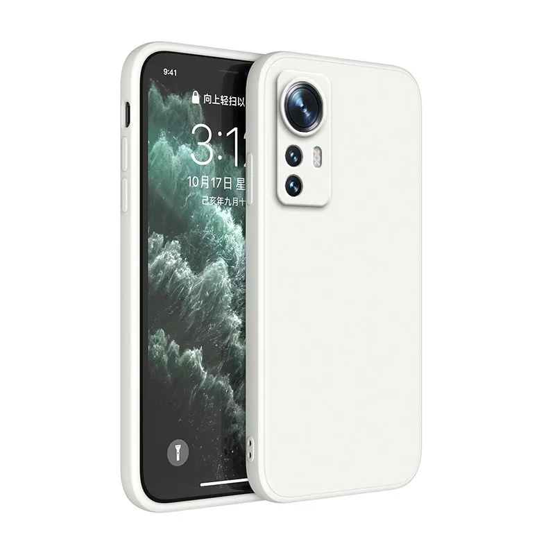 Luxury Liquid Silicone Square Case with Soft Ultra-Thin Lens Protection