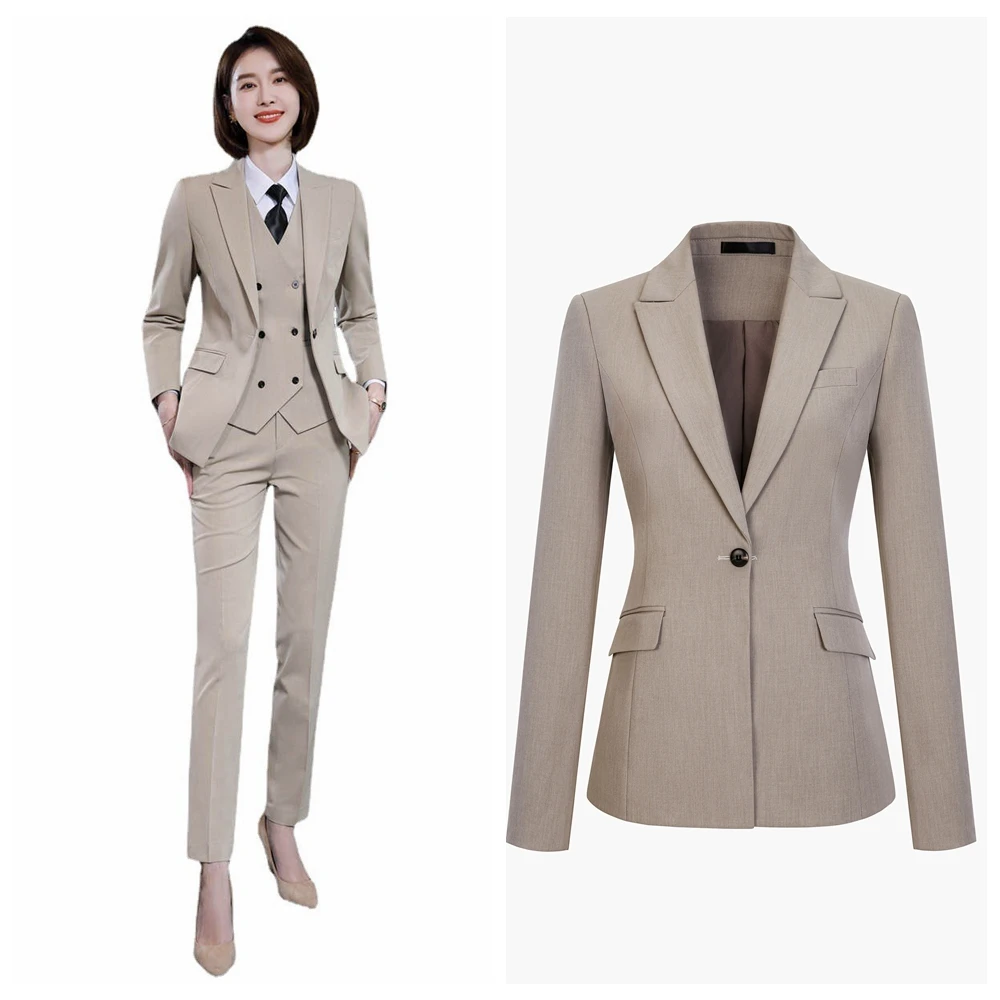 Spring-Formal-Ladies-Korean-Women-Blazer-Business-Suits-with-Sets-Work ...