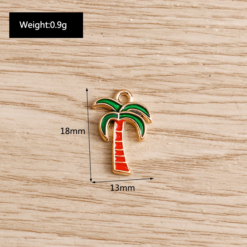 Tusember 10 Stück Emaille-Anhänger „Take Me To The Beach Coconut Tree“ für die Schmuckherstellung, Ohrringe, Halsketten, DIY-Zubehör – Detail 10
