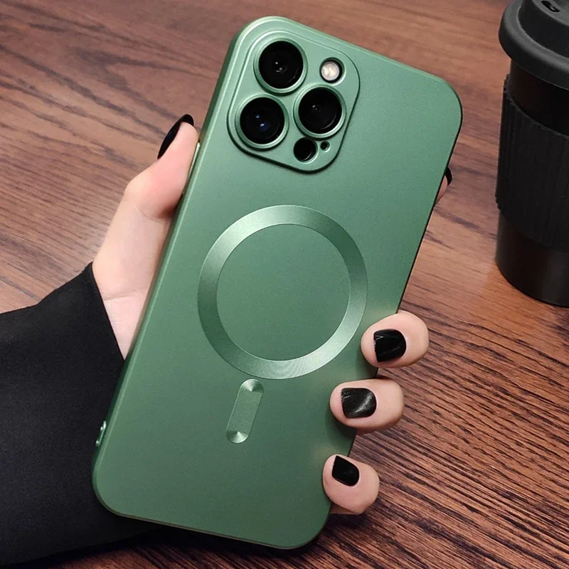 Luxury Soft Silicone Matte Magnetic Phone Case Cover with Bumper Protection