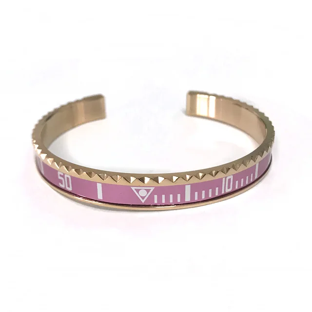 2021 Dial Steel Speedometer Bracelets & Bangles bracciale uomo Stainless Steel Bangles Cuff Bangle Bezel Pulseiras Bijoux rose gold pink