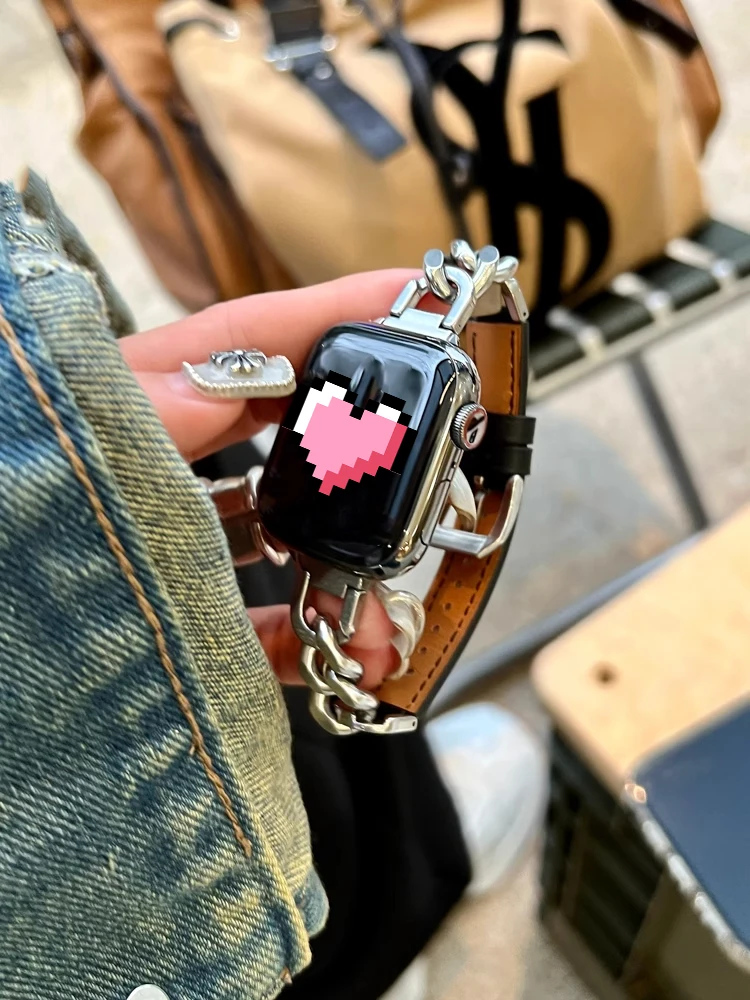 42mm Smartwatch Apple Watch Gousset Luxury Leather Strap For Apple