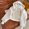 AI Lamb Wool Thick Zipper Hooded Coat Casual Yoga Wear Women's Winter Short Warm Cotton-padded Jacket 1