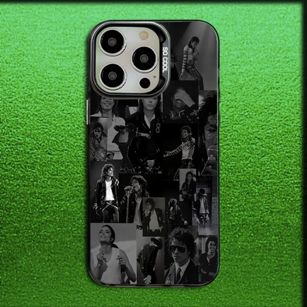 Michael Jackson Inspired Gray Matte Silicone Phone Case - Black Cover