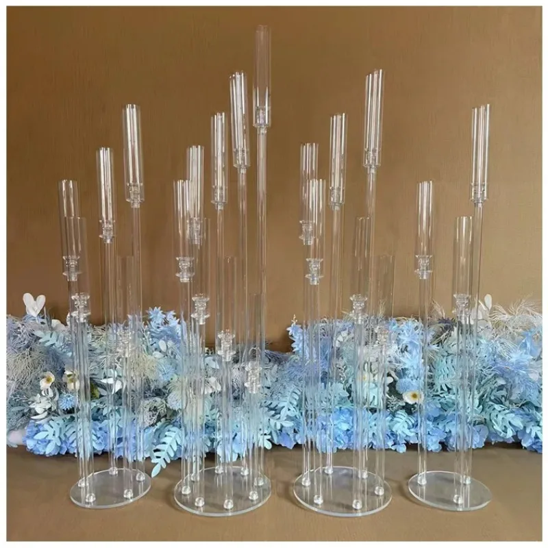 10pcs) Wedding Decoration Centerpiece Candelabra Clear Candle Holder Acrylic Candlesticks for Weddings Event Party