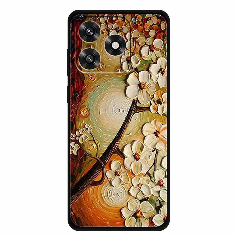 Black TPU Cartoon Soft Silicone Shockproof Case - Protective Back Cover