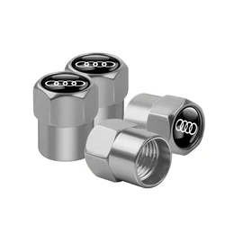 Premium Car Wheel Tire Valve Stem Caps - Stylish Exterior Accessories (Silver - Audi)