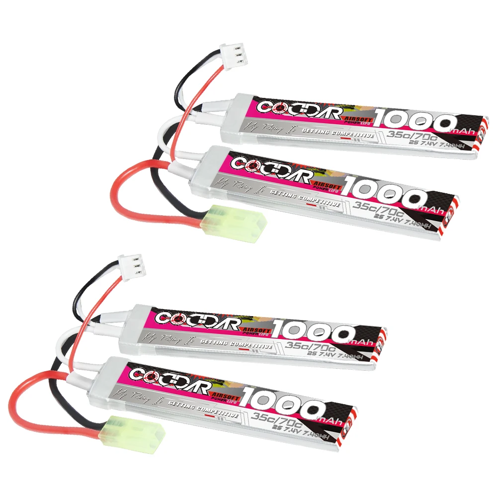 Airsoft Battery 7.4V Rechargeable 2S LiPo 1200mAh 25C Hobby