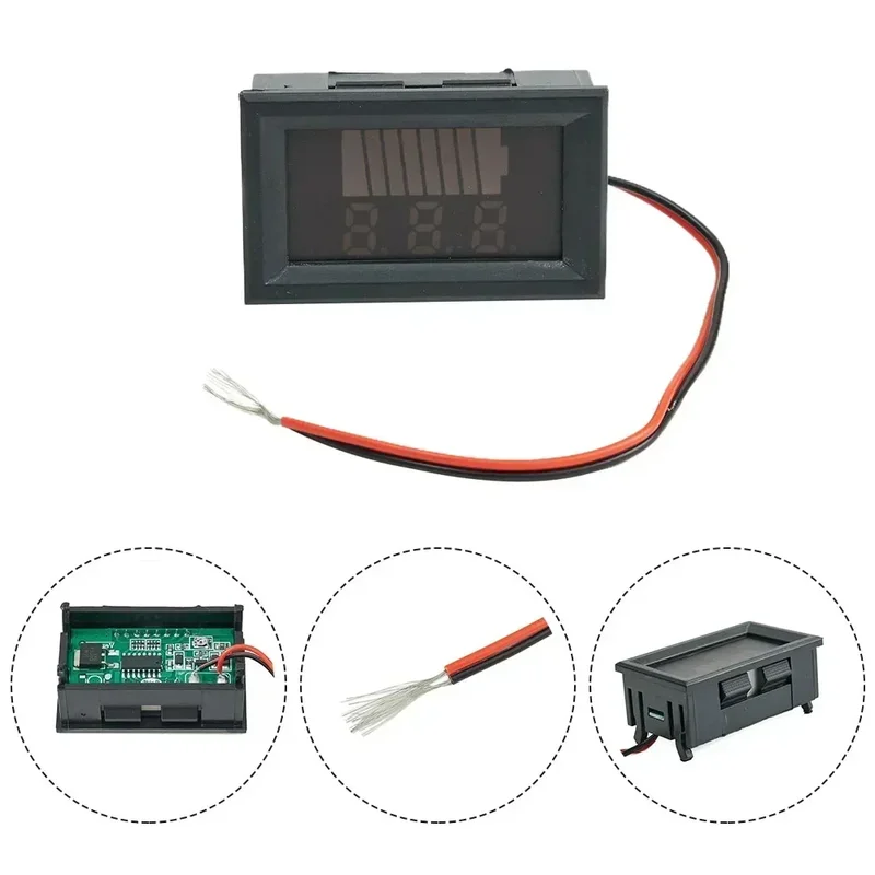 Colorful LED Voltmeter For Electric Vehicles Accurate Battery Voltage Measurement With Red And Blue Digital Display