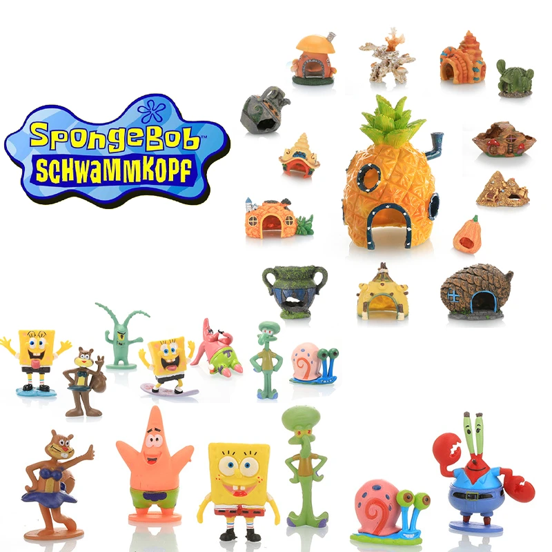SpongeBob Fish Tank Landscape Pineapple House Hide Holes SpongeBob's Home Fish Tank Decoration