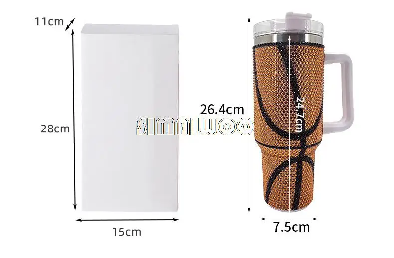 40oz Blinged Thermoskanne Kaffeetasse Edelstahl isolierte Wasserflasche US-Flagge Tragbarer Becher Isolierflasche Reisebecher Geschenk – Detail 10