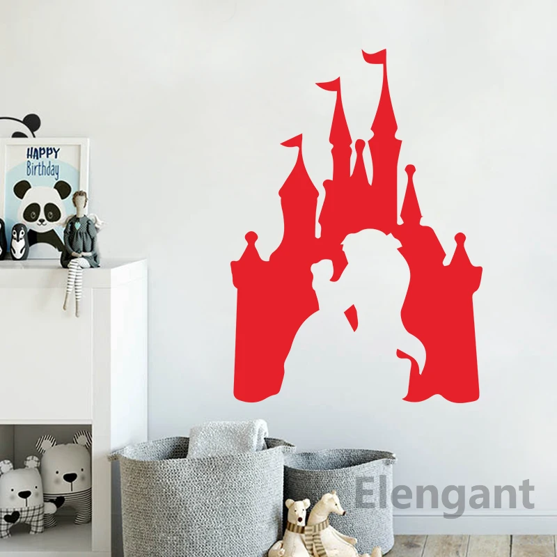 Beauty and Beast Vinyl Art Sticker Laptop Phone Bottle Cup Car Window Decals Decor Cute Cartoon Baby Girls Bedroom Wall Decal