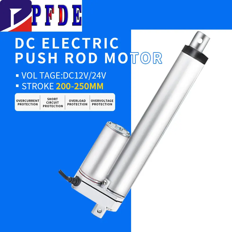 Attuatore Lineare Elettrico 200Mm 250Mm 12V/24V Dc Motor Stroke Controller Motore Lineare 100/200/300/500/750/800/900/1100/1300/1500N