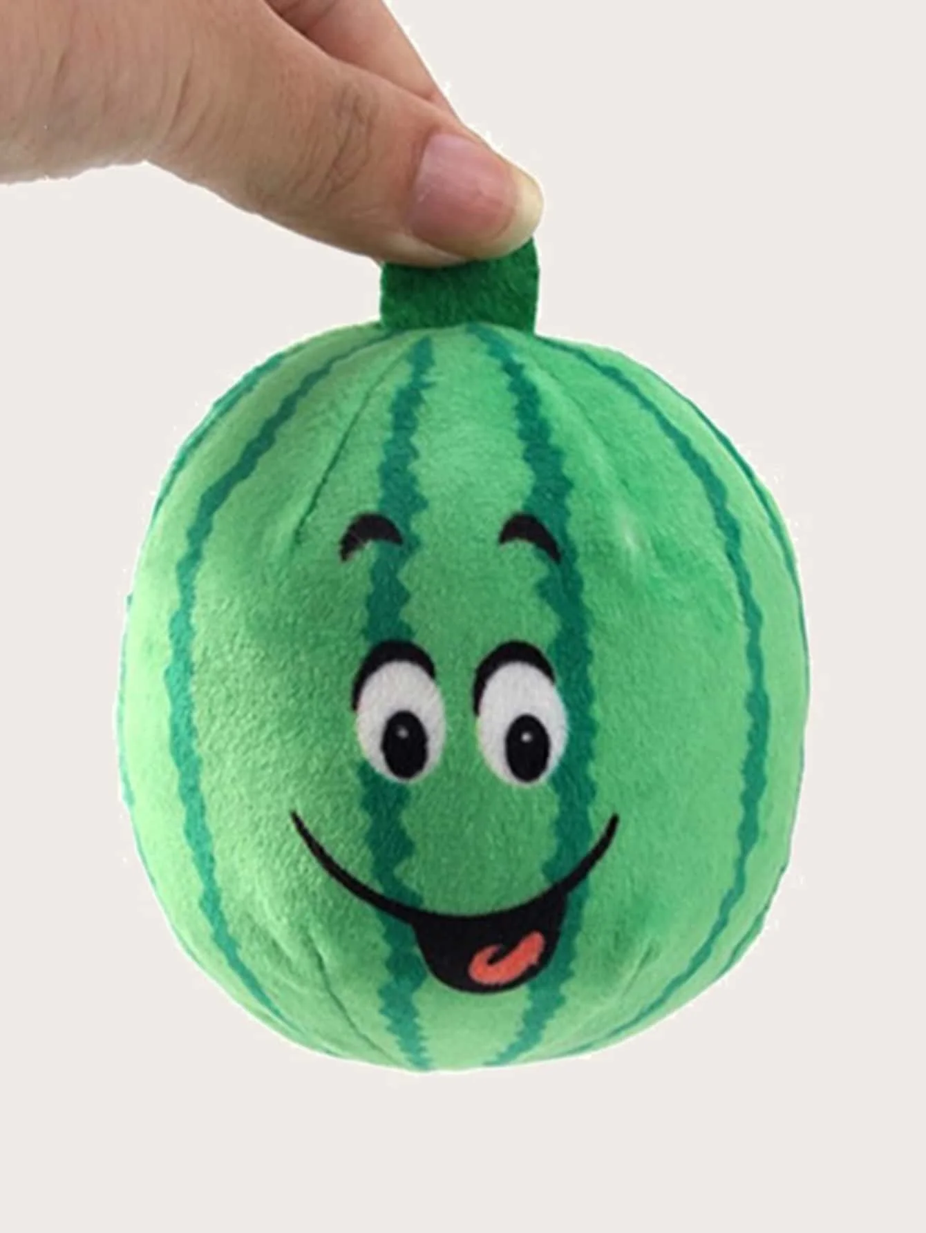 1pc Adorable Pet Dog Plush Squeaky Toy - Soft Cartoon Green Watermelon Shape Pet Sound Toy for Dogs Puppies Teething, Playing