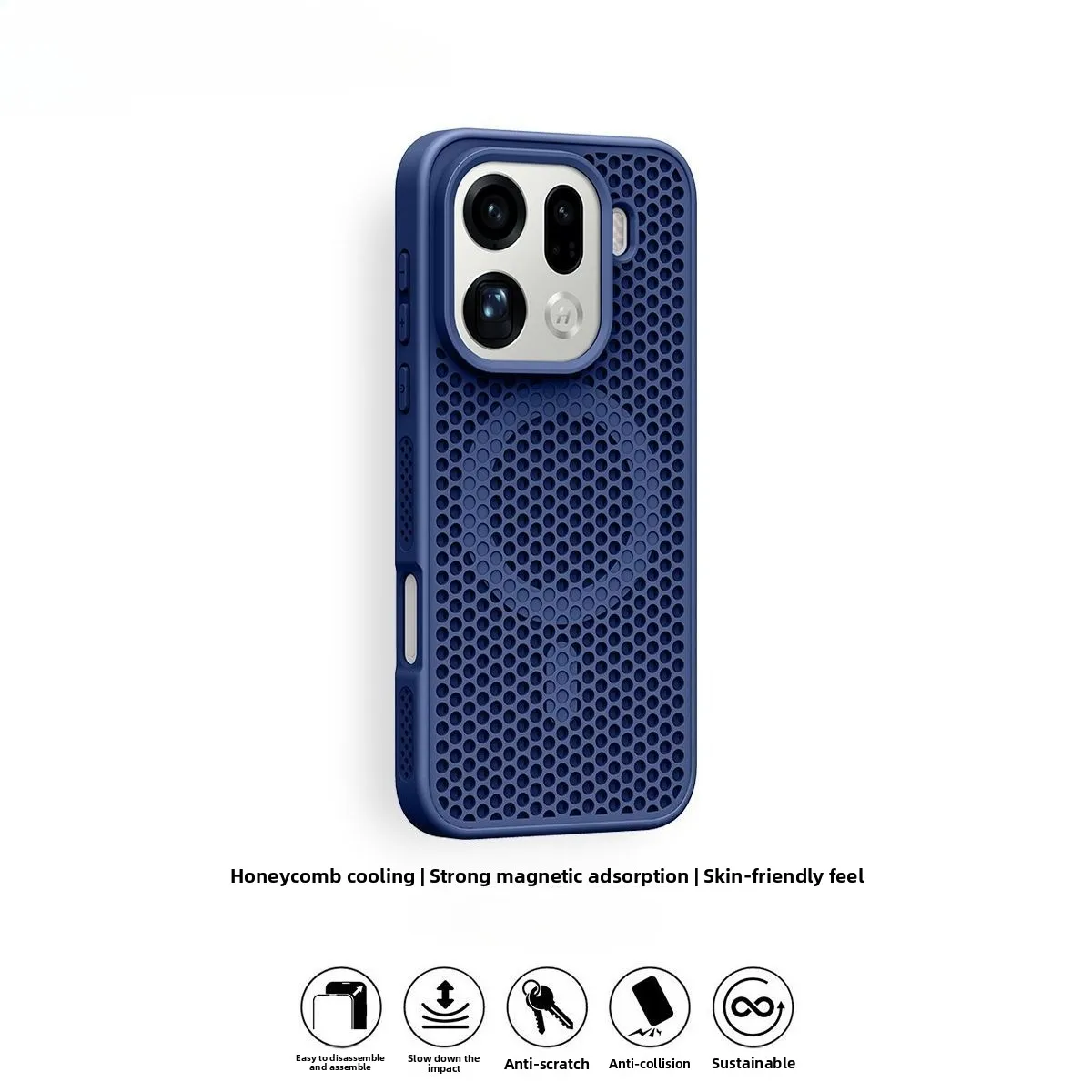 Fashion Honeycomb Magnetic Phone Case with Wireless Charging and Shockproof Protection