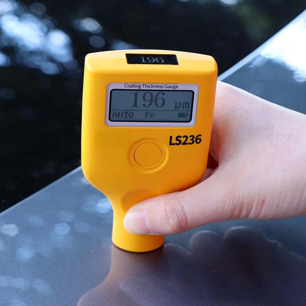Waporich RQ-LS236 Lackdickenmessgerät 0–3500 μm – Dual-Display, Rubinsonde, Für Auto & Metall