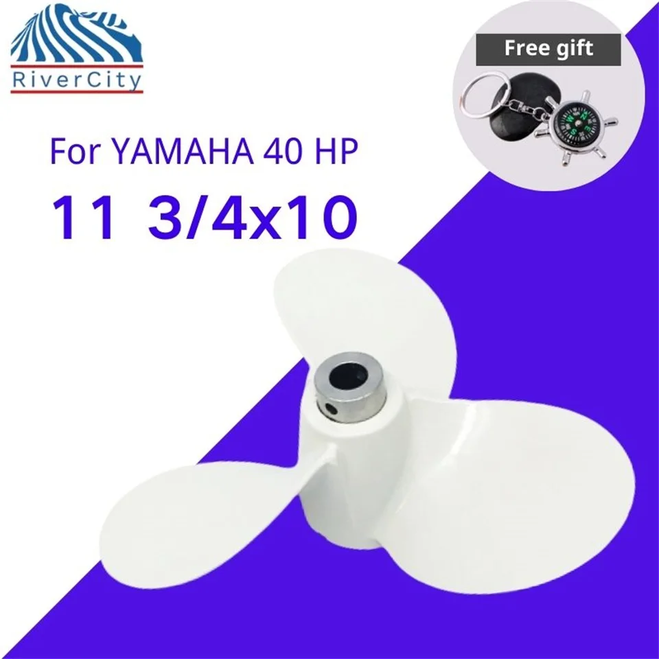 For Yamaha Outboard Propeller 40hp 11 3/4 x10 Boat Aluminum Alloy Screw 3 Blade Pin Drive Spline Marine Engine