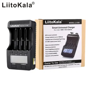 Зарядное устройство LiitoKala Lii500 LCD, для зарядки батарей 3,7 В/1,2 В, 18650, 26650, 16340, 14500, 10440, 18500, с дисплеем, + адаптер для Lii500 12 В, 2 А/5 В, 1 А