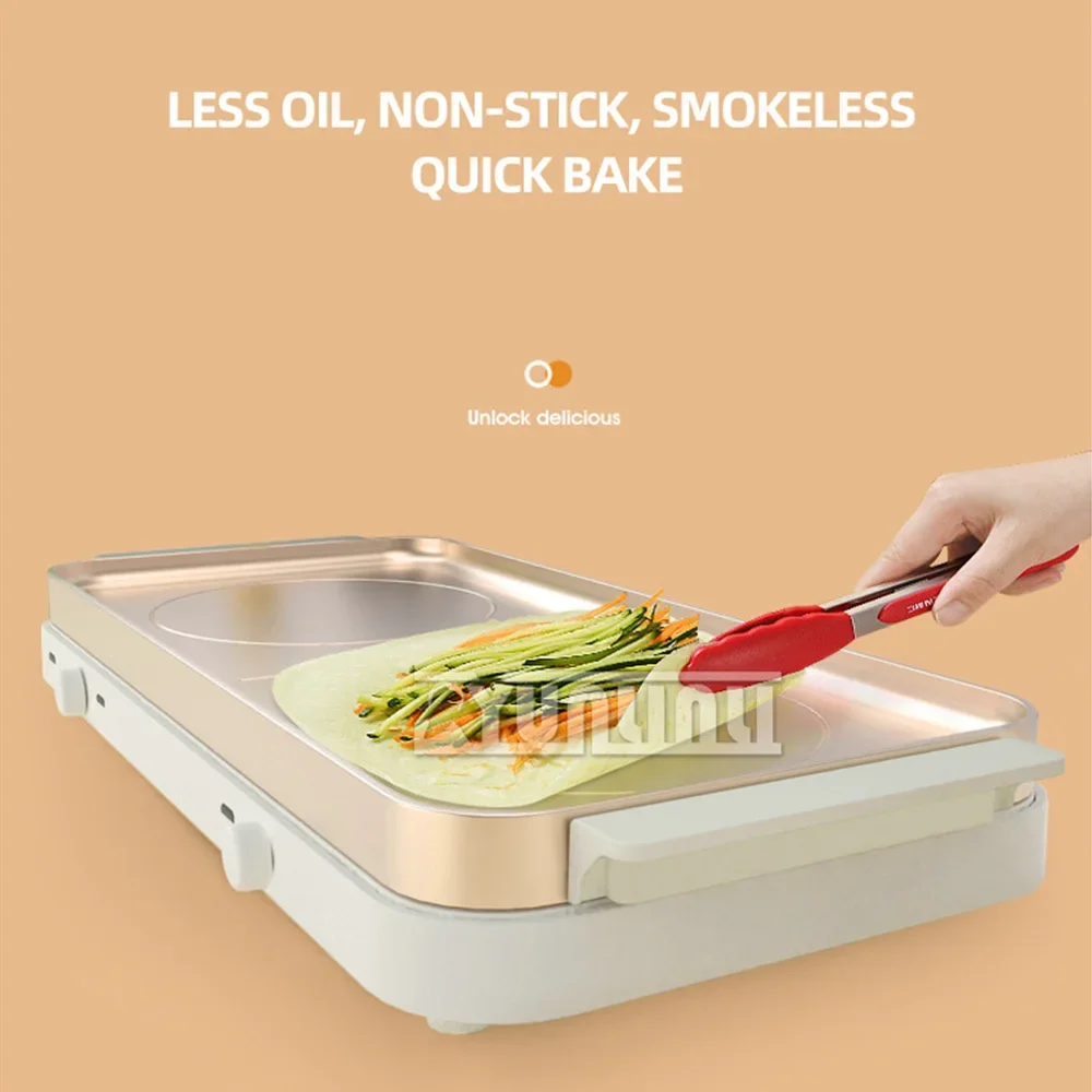 2000W Non-Stick Electric Grill Smokeless Barbecue Machine Home Electric Baking Tray Multi -Functional Cooking Pot 4