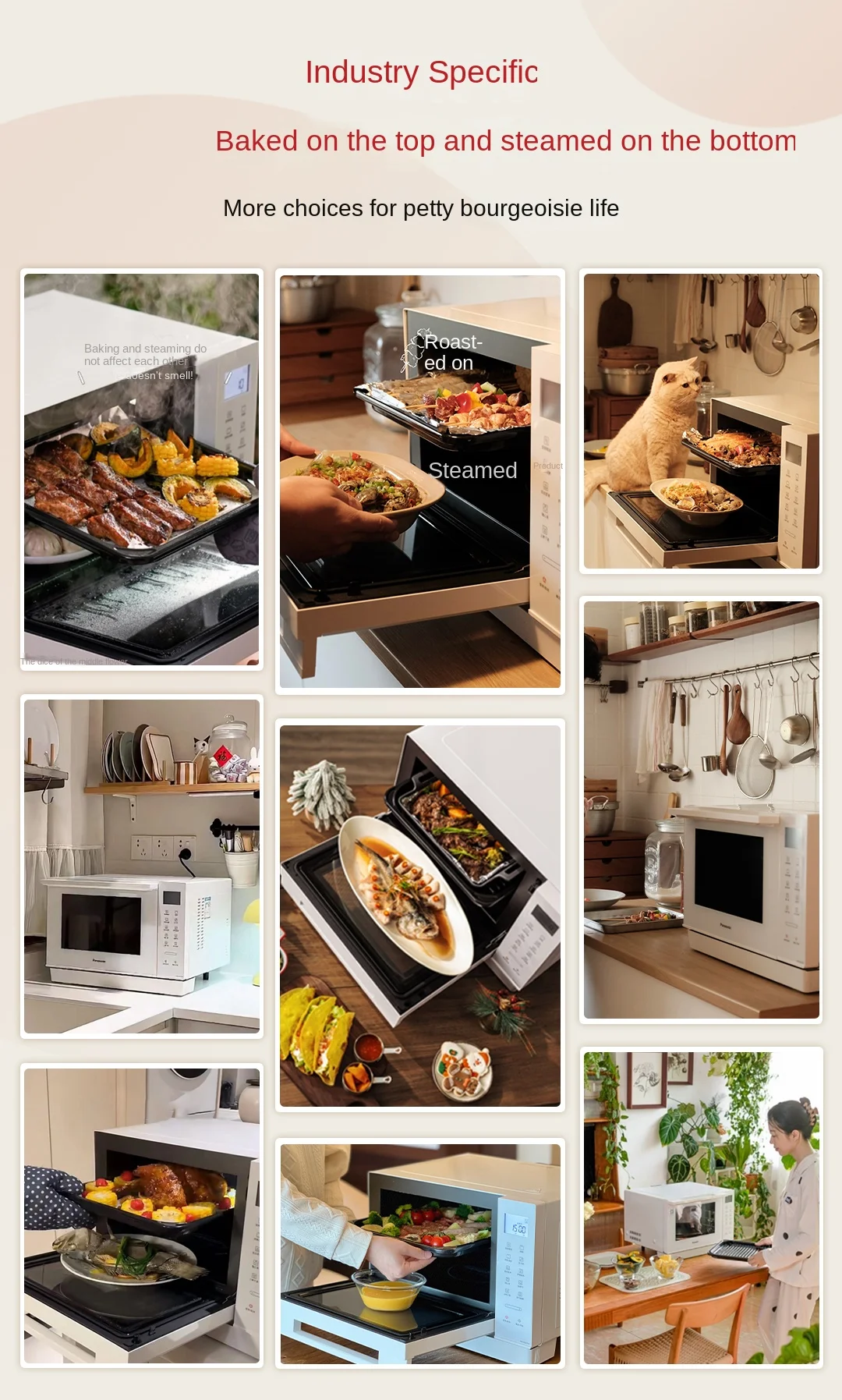 Description Picture 2 of itemMicro Steaming, Baking and Frying All-in-One Desktop Household Frequency Conversion Microwave Oven Air Frying Official