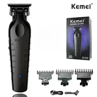 Kemei 2299 Barber Cordless Hair Trimmer 0mm Zero Gapped Carving Clipper Detailer Professional Electric Finish Cutting Machine 1